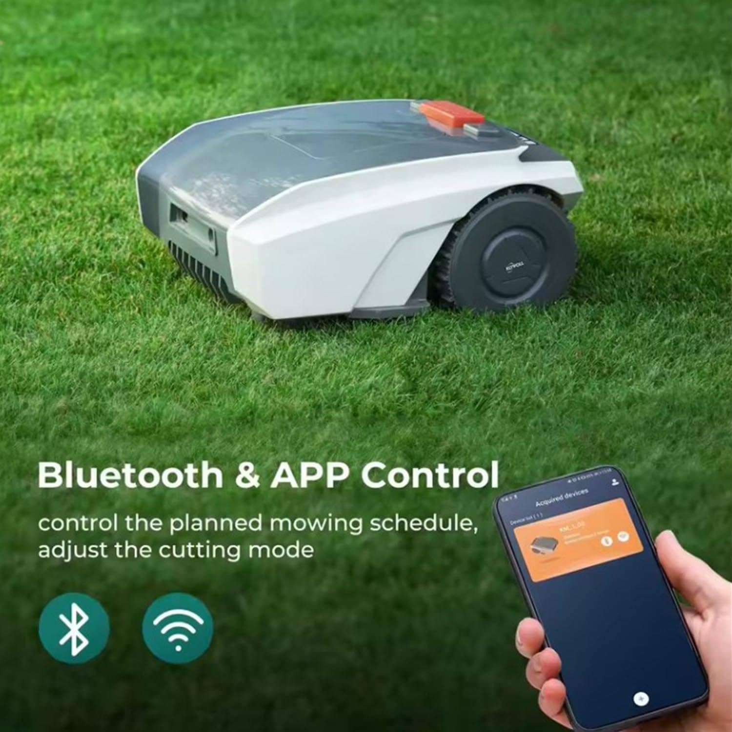 Robot Cortacésped para Hogar Y Jardín con Planificación De Rutas GPS, Control por App, Cortes hasta 1.500 M², Corte De 3 Cuchillas, Capacidad Multizona, Corte Personalizado, Autocarga