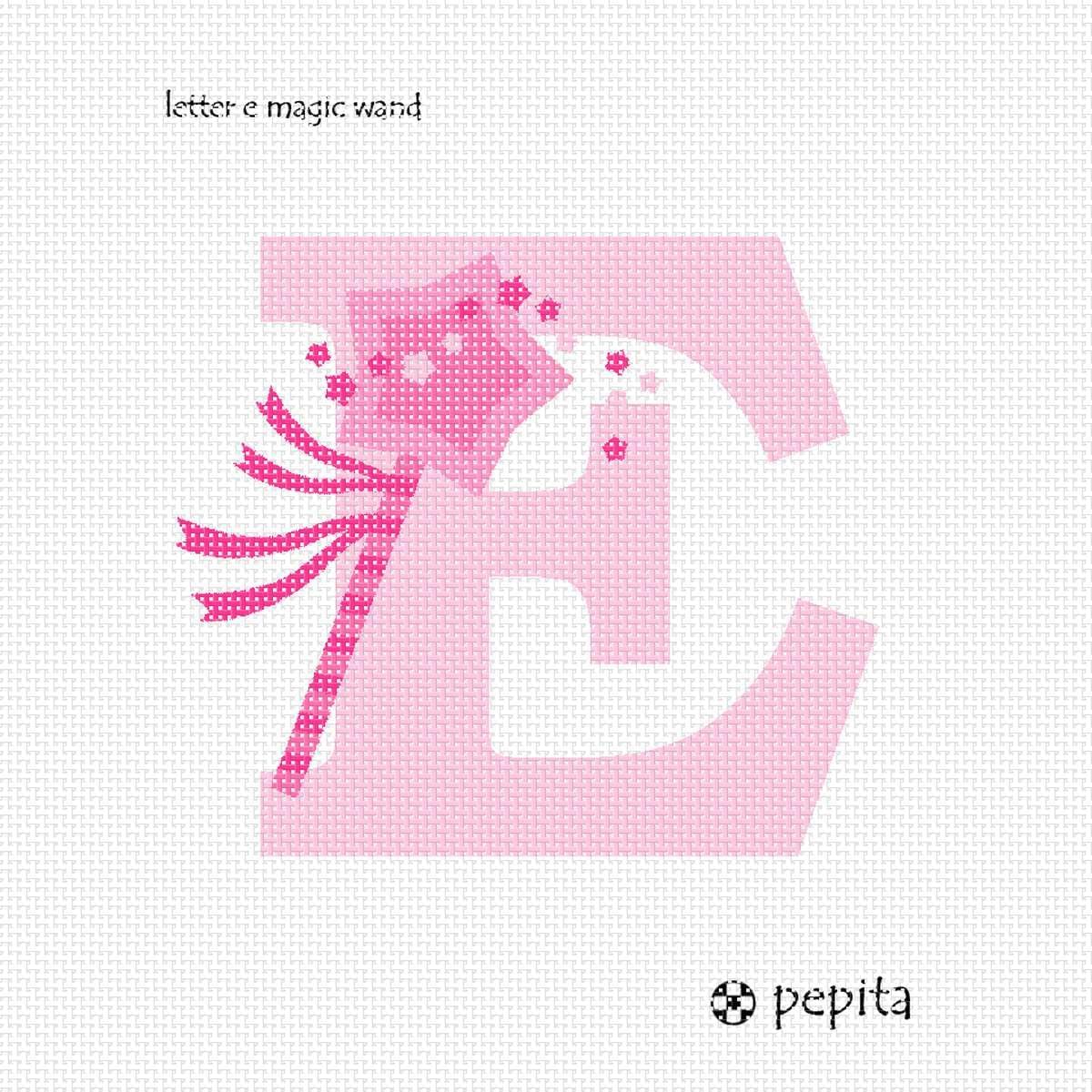 Pepita Needlepoint Canvas: Letter E Magic Wand, 7" x 7"