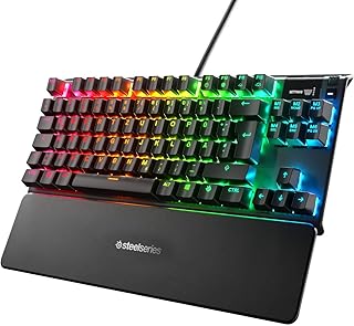 SteelSeries Apex 7 TKL - Mechanical Gaming Keyboard - OLED Display - Red Switches - German (QWERTZ) Layout