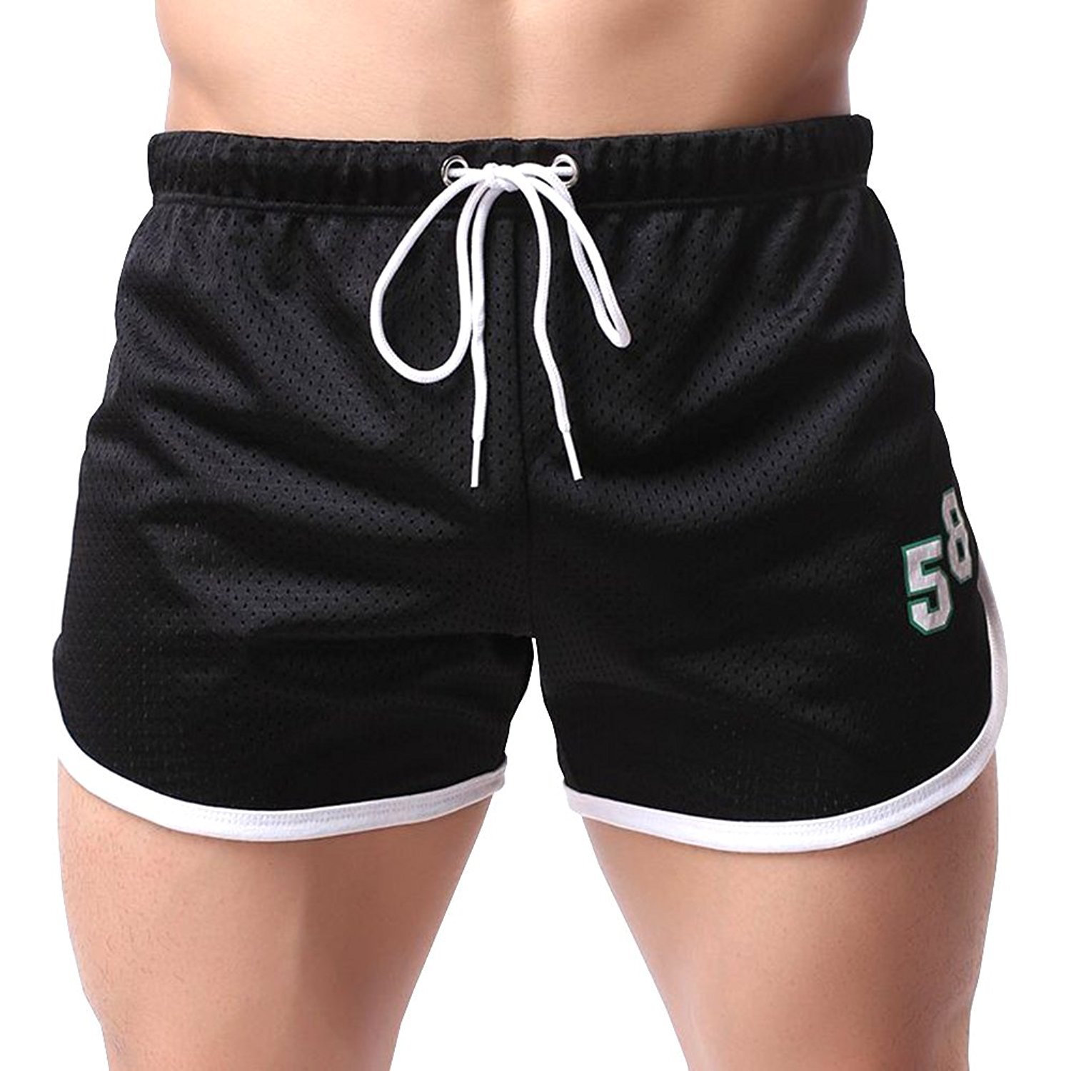 Banana Bucket Men's Tight Bodybuilding Running Shorts Black