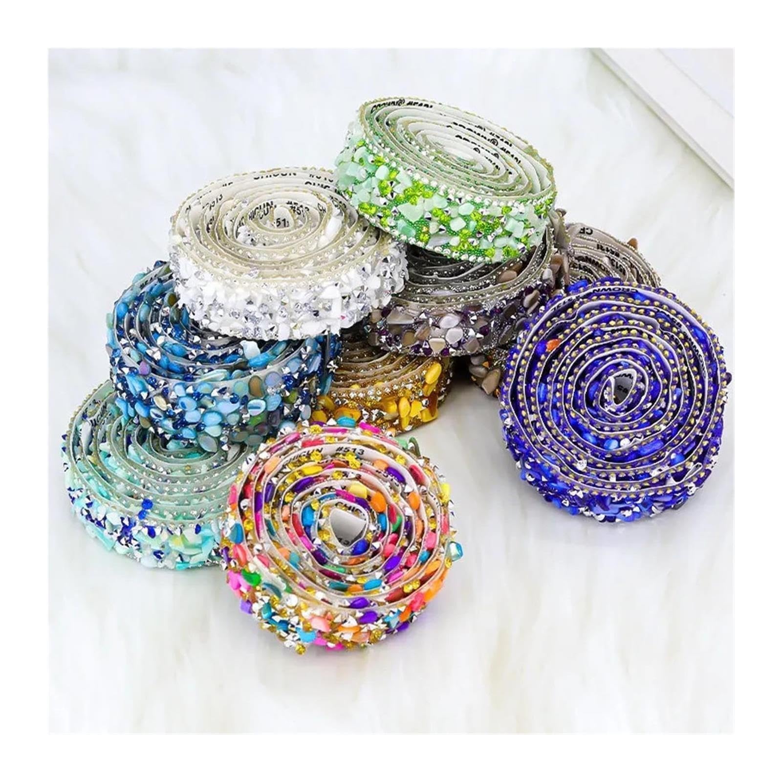 Nastro Di Strass Brillante 5 x 1 iarda 2 cm di strass di cristallo colorato