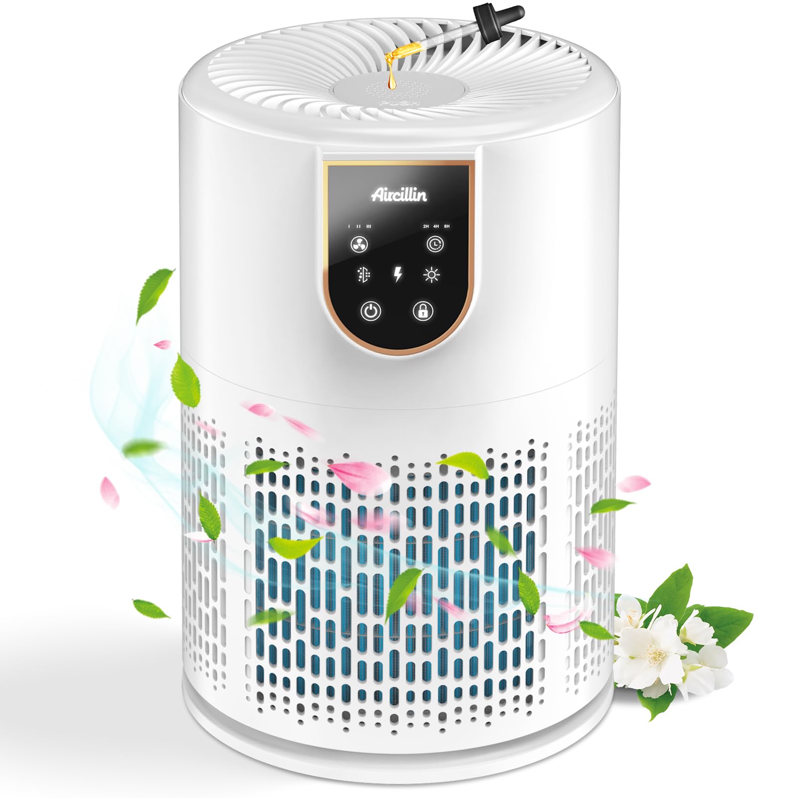 Air Purifiers for Home Bedroom, H13 True HEPA Filter Air Cleaner Remove 99.97% 0.3 Micron Particles/Smoke/Pet Dander/Pollen/Odor/for Office, Dorm, Apartment, Kitchen (1-Pack AP0801)