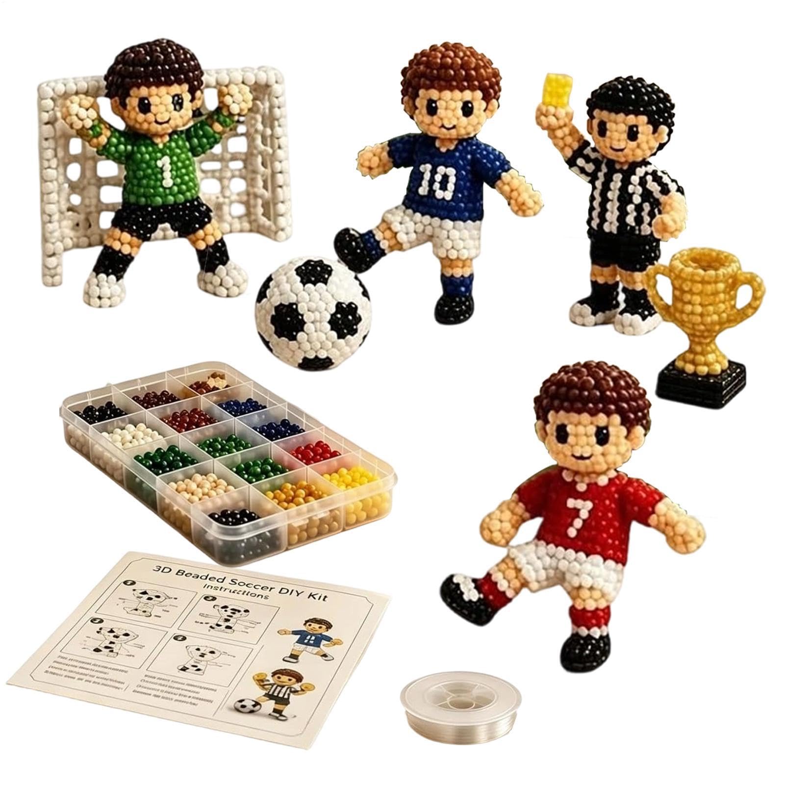 Kit perles figurine 3D foot multicolore avec notice - 8