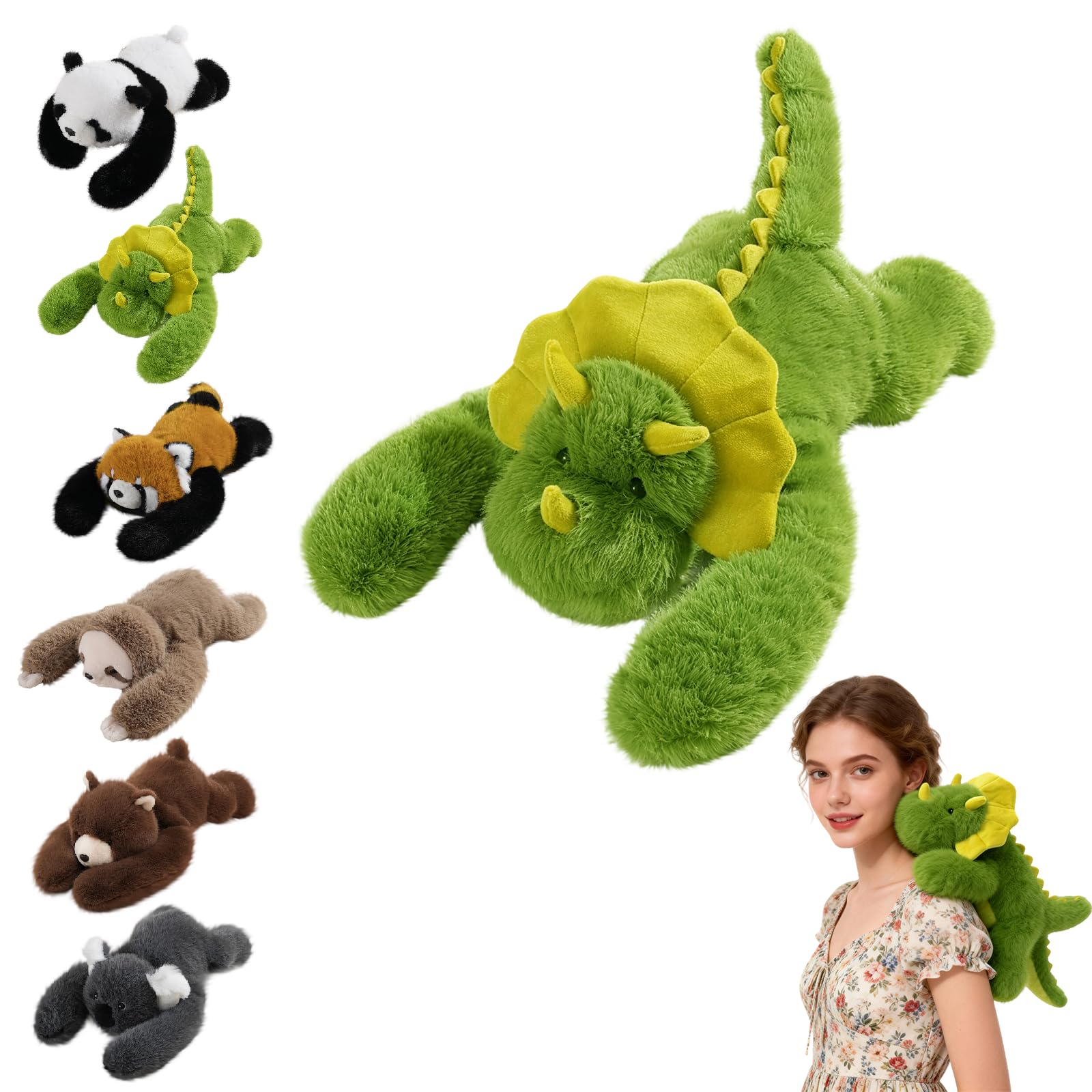 Weighted Dinosaur Plush Teddy, Soft Stuffed Animal Plushies, Cuddly Toy for Comfort & Relaxation