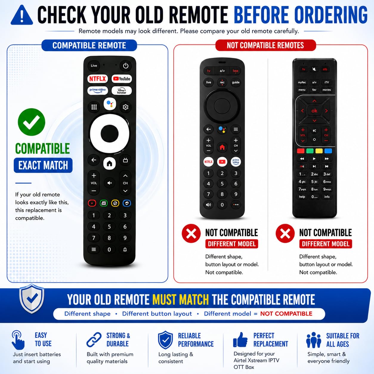 K2 Remotes Compatible for Airtel Xstream TV IPTV OTT Box – Replacement Remote for Airtel | Please Match with Your Old Remote Before Purchase (Without Voice Function) — Amazon image 2