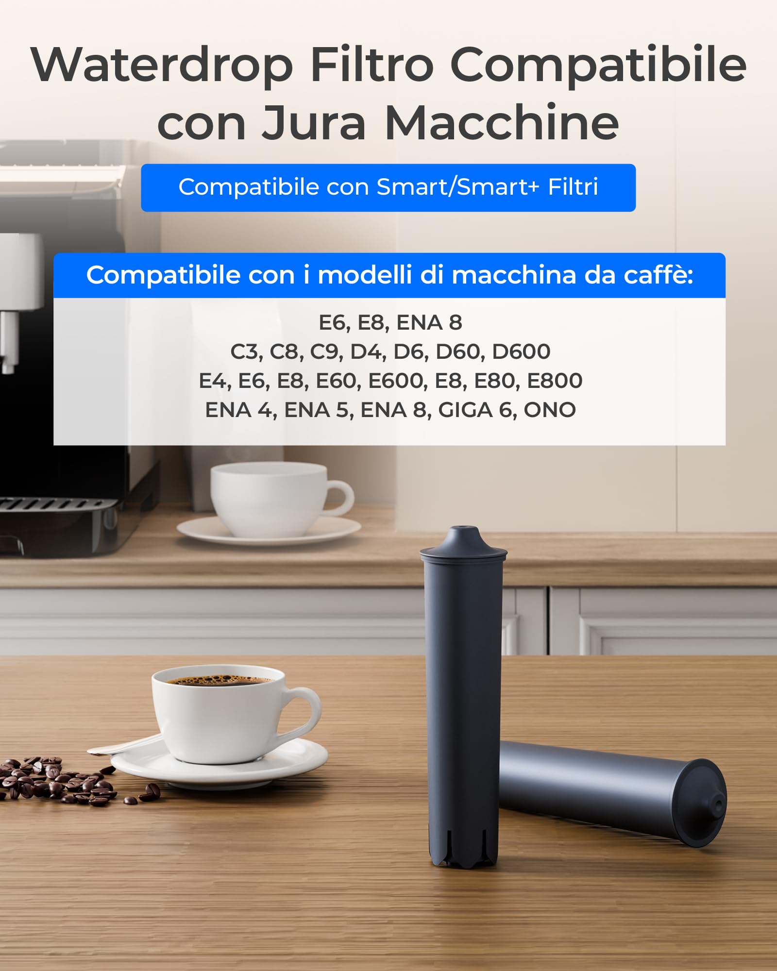 Waterdrop Filtro Caffè Compatibile con Smart+ Smart, 24233, Jura E8, E6 (6)