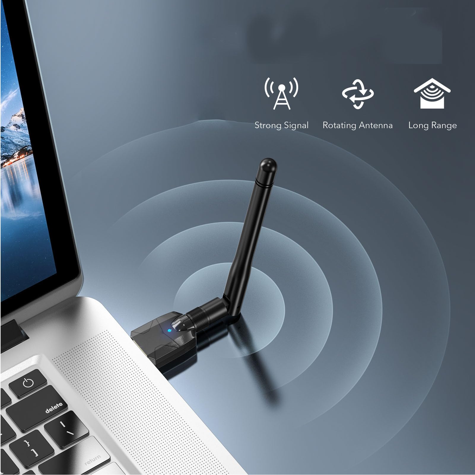 USB BT Adapter, BT5.4 EDR BLE Class1 100m Adapter, 328FT Ultra Long Range BT Receiver Transmitter for Laptop and Desktop Computers