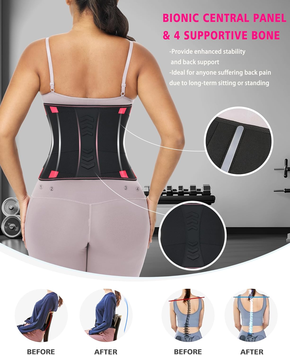 Waist Trainer for Women Lower Belly Fat Control - 3-Segment Triple Wrap Cincher for Postpartum Recovery, Sweat - Image 4