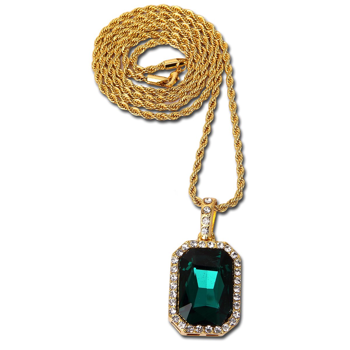 Hongboom Hot Hip Hop Catena 14K Gold placcata Completamente ghiacciata Ruby Pendant RNA194