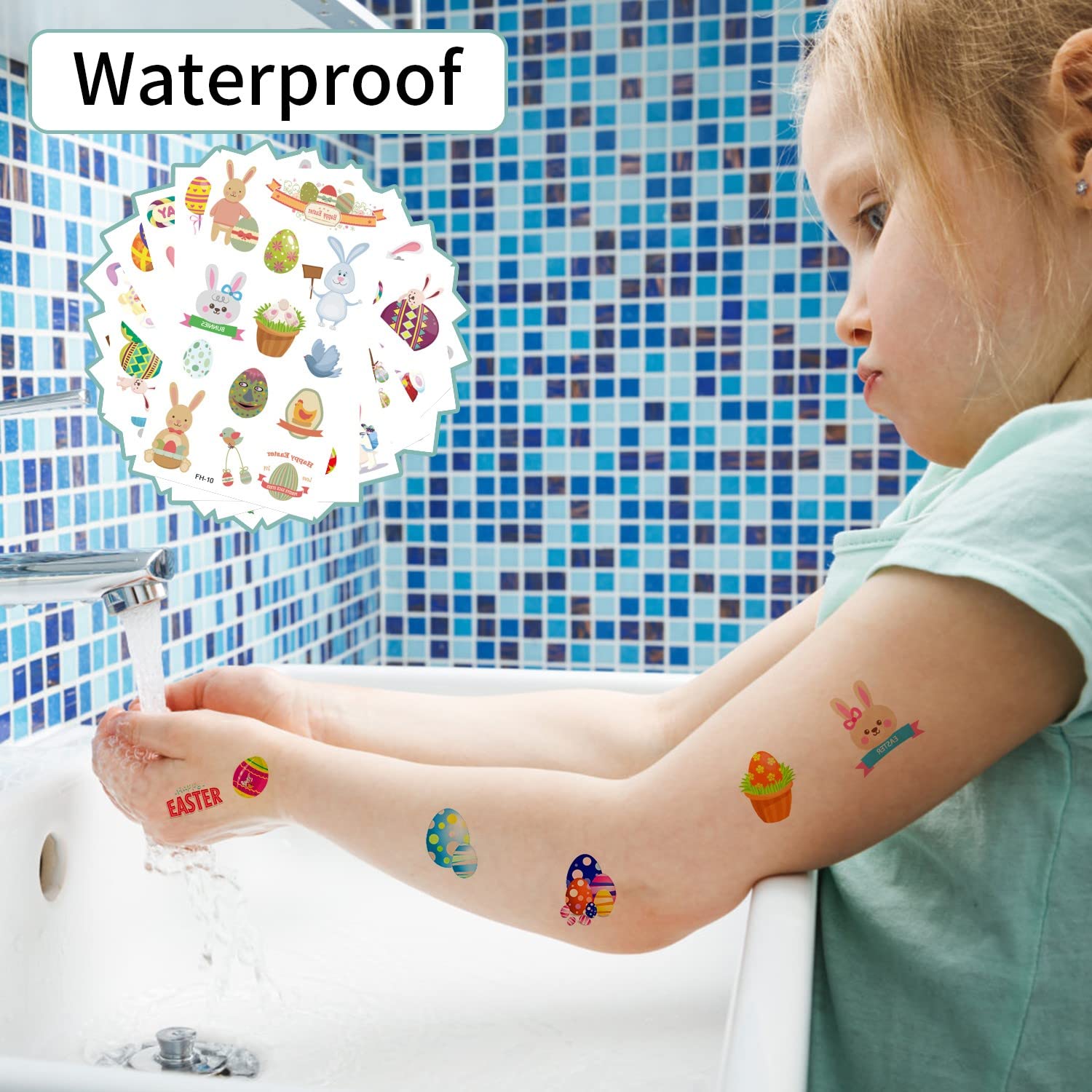 Tatuaggi Temporanei Pasqua Per Bambini – HOWAF, 12 Fogli Con Coniglietti, Pulcini, Uova, Luminescenti