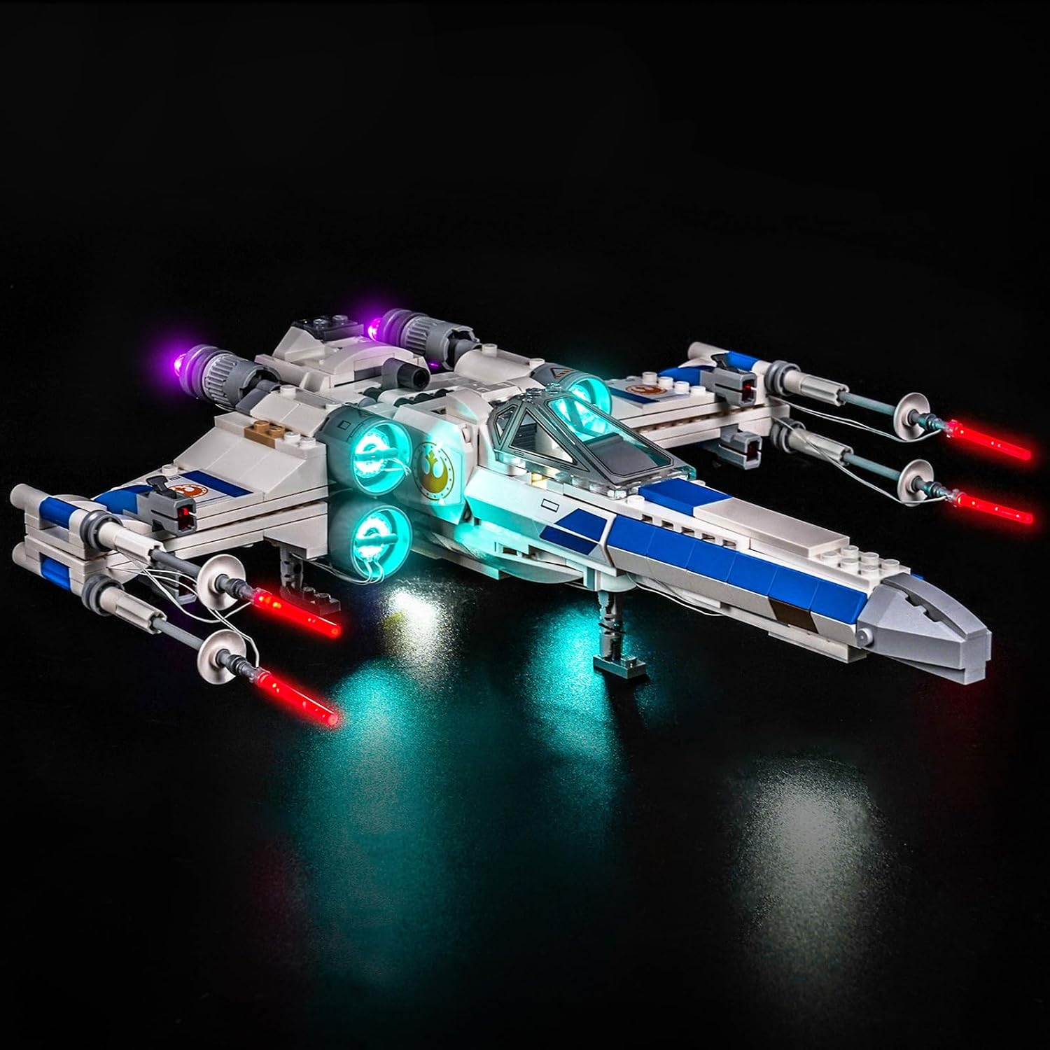 Zestaw świateł LED kompatybilny z Lego 75460 New Republic X-Wing Starfighter (nie jest to model), zestaw oświetleniowy kompatybilny z klockami Lego New Republic X-Wing Starfighter