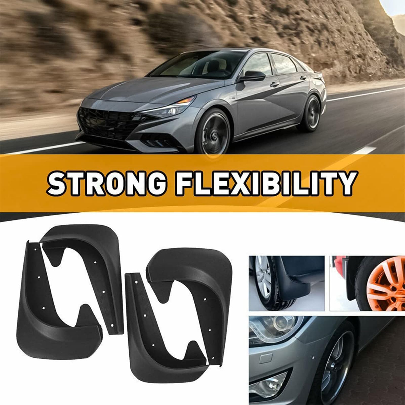 4 Pezzi Auto Paraspruzzi, per Mazda 2 Hybrid 2024 2025 Anti-Spruzzi Impermeabili Accessori di Protezione Paraspruzzi Anteriori Posteriori