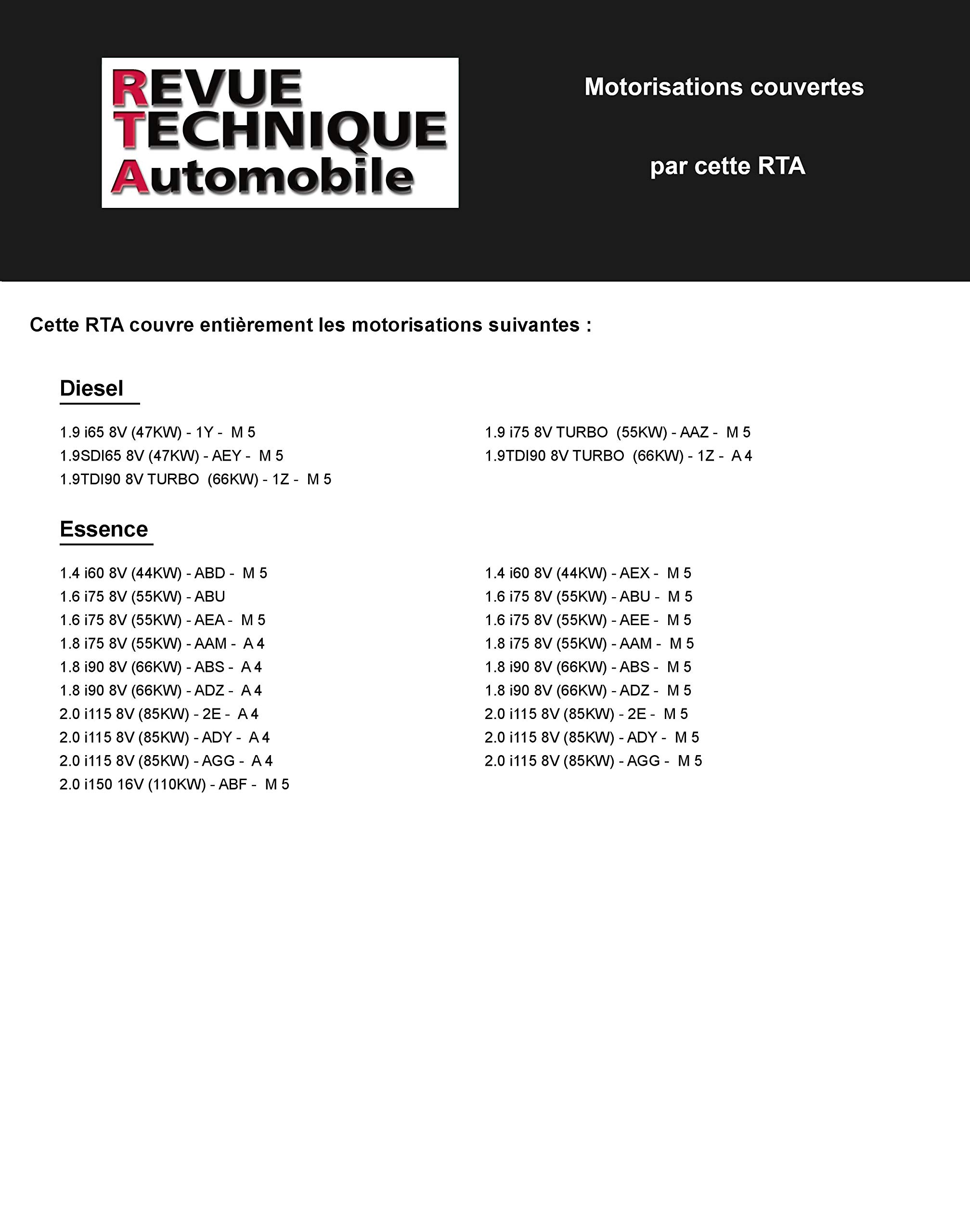 E.T.A.I - Revue Technique Automobile 720.2 - VOLKSWAGEN VENTO/GOLF III - 1H - 1992 à 1999