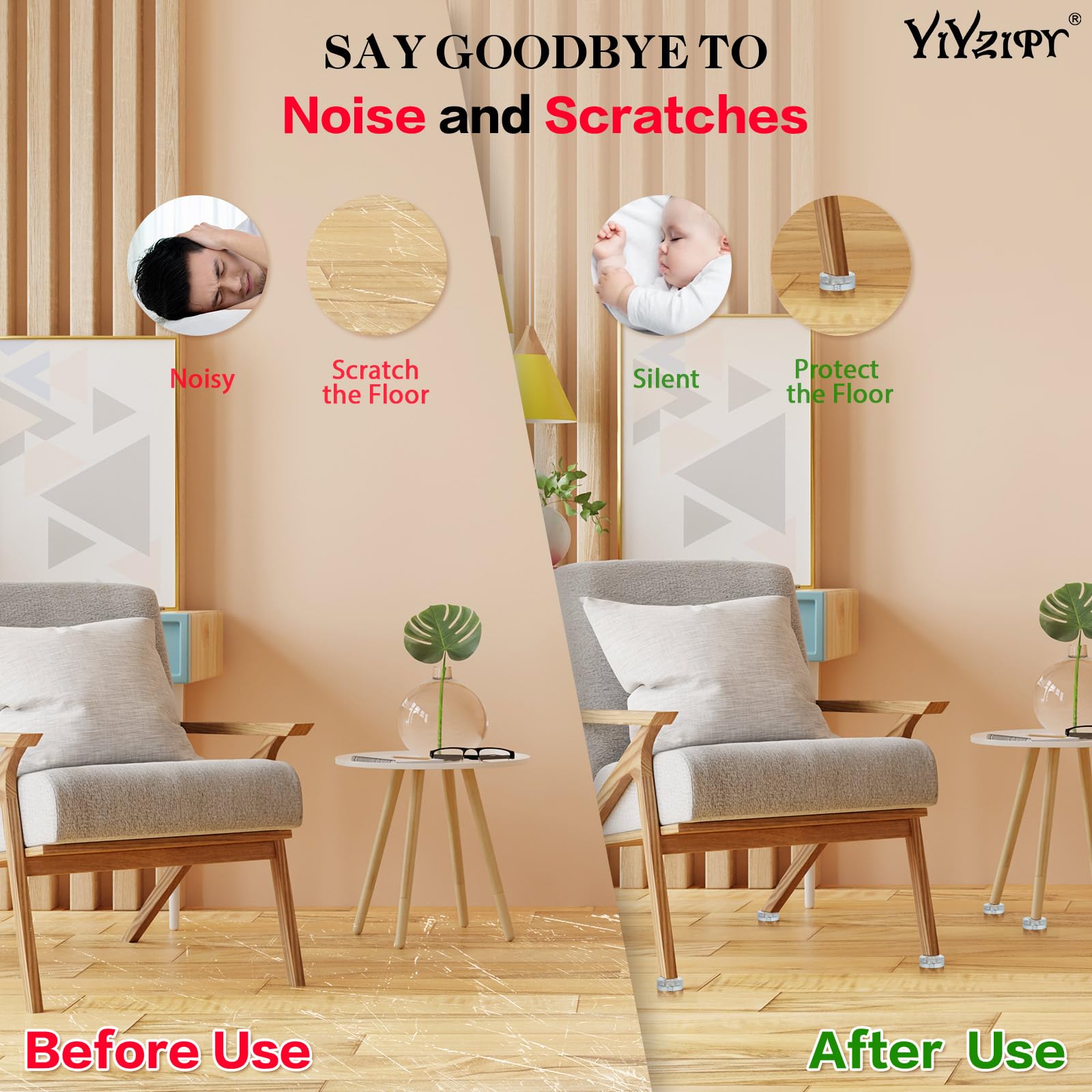 de almohadillas gruesas y suaves para patas de muebles, 14 unidades, laminado y protector de suelo de madera, antiarañazos, antideslizante, antigolpes, antiruido, duradero, resistente al