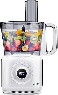 Magiccos Food Processor, 14 Cup Digital Food Chopper, With 7 Chopping Kneading Shredding Slicing and Mashing Blades,7 Vari...