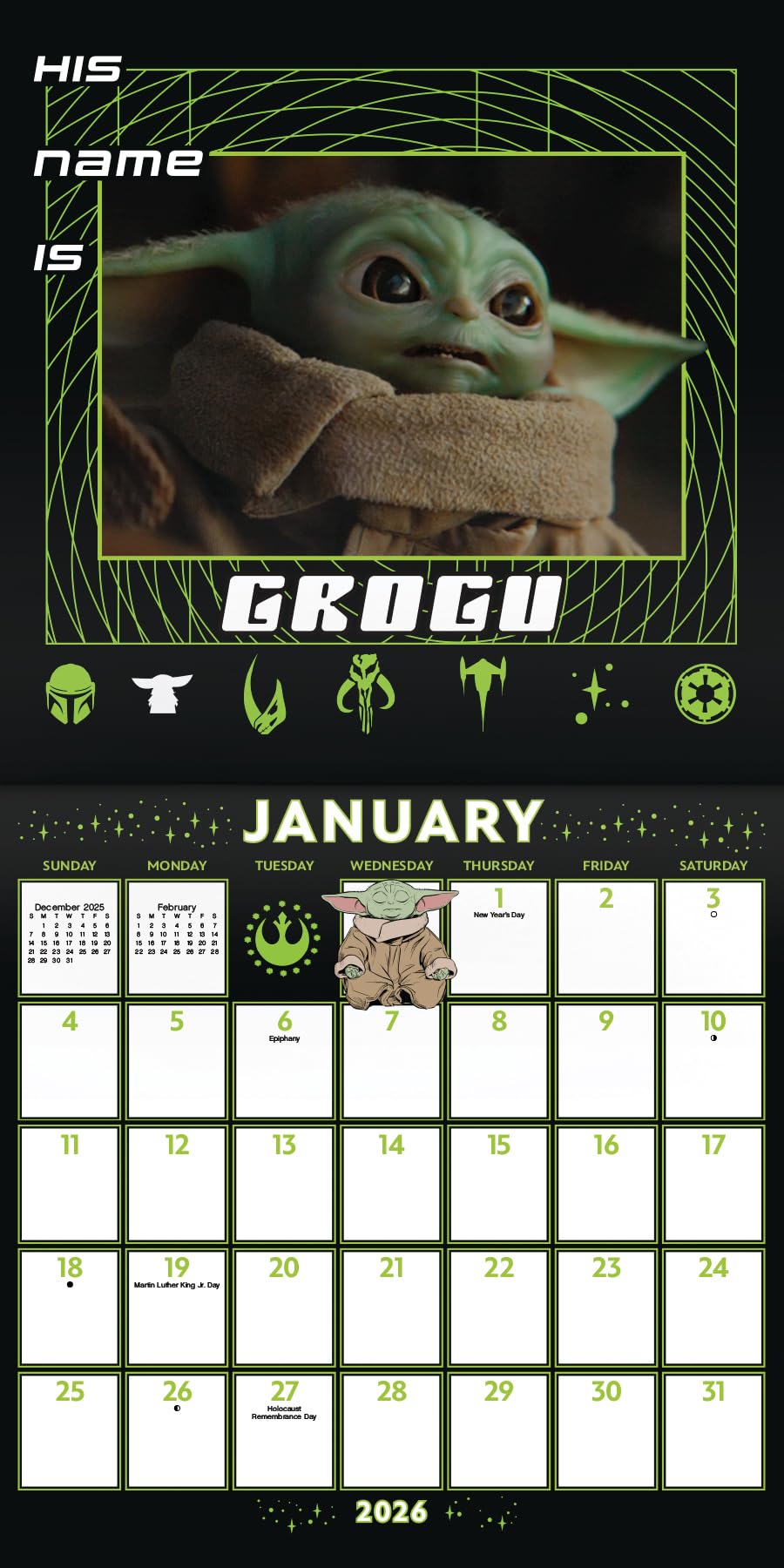 Amazon.com: Star Wars Grogu Calendar 2026 - Deluxe 2026