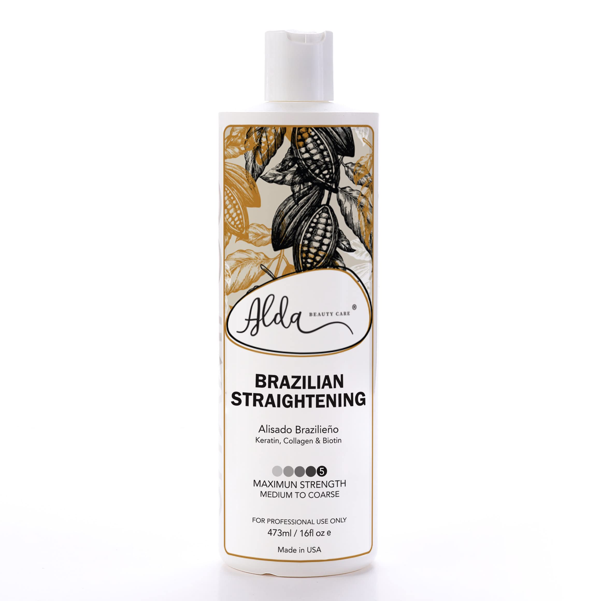 Alda Beauty Care - Brazilian Keratin Smoothing Treatment, Blowout Straightening System for Dry and Damaged Hair - Forte, Sulfate FREE - Eliminates Curls and Frizz, Medium to Coarse Hair (16 Fl Oz)
