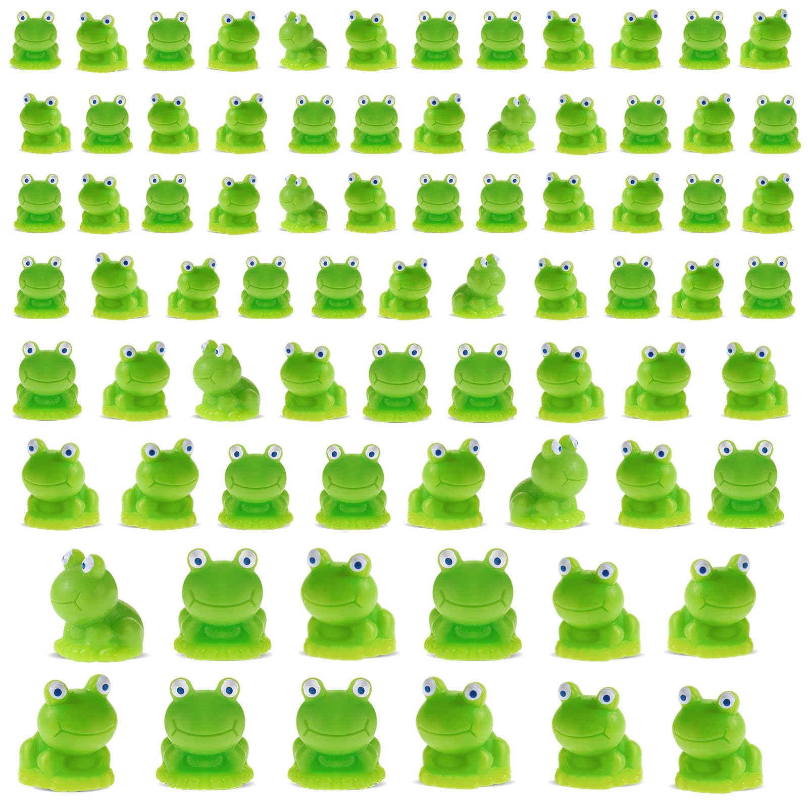 Marsui 100 Pcs Miniature Animals Resin Mini Frogs Horse Ducks Flamingos Cows Pigs Figurines DIY Miniature Garden Accessories Fairy Dollhouse Aquarium Potted Crafts for Home Decor (Little Frog)