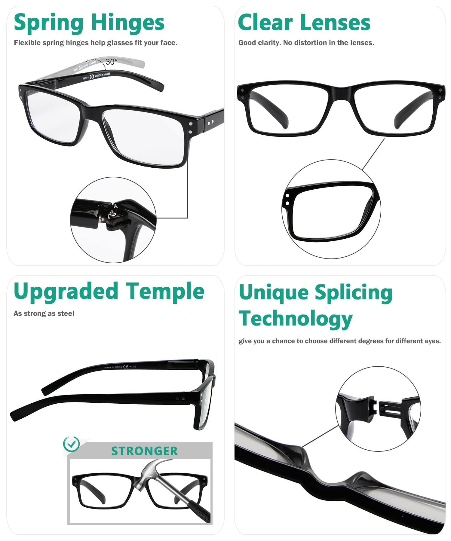 Amazon.com: (Must Buy Both Eye) Black-Right Eye +2.25 