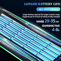 Vista 5 de Patinete eléctrico para adultos – Neumáticos sólidos de 9.5 pulgadas – Hasta 19 millas de largo alcance y 19 MPH Scooter eléctrico plegable portátil