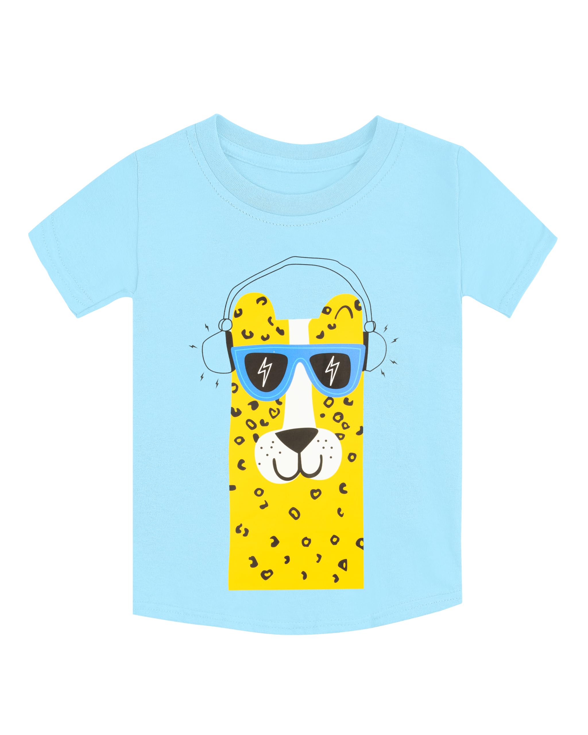 ZIP ZAP ZOOPBoys Casual Round Neck Graphic Print T-Shirt Sky Blue