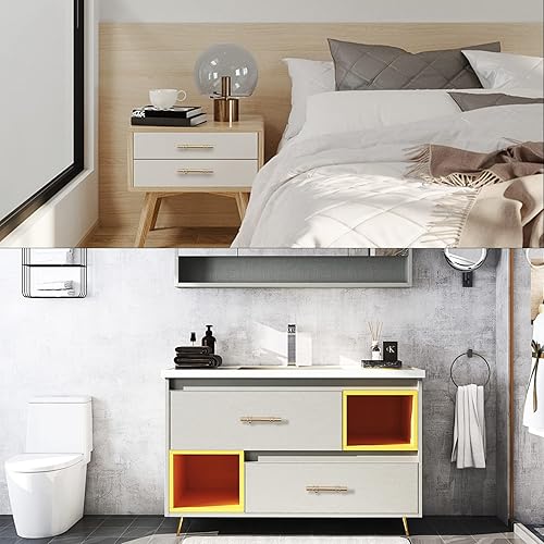 Miniatura 7 de Paquete de 25 manijas doradas de latón cepillado de 3 pulgadas, manijas de gabinete de cocina, manijas de gabinete de barril, manijas doradas para