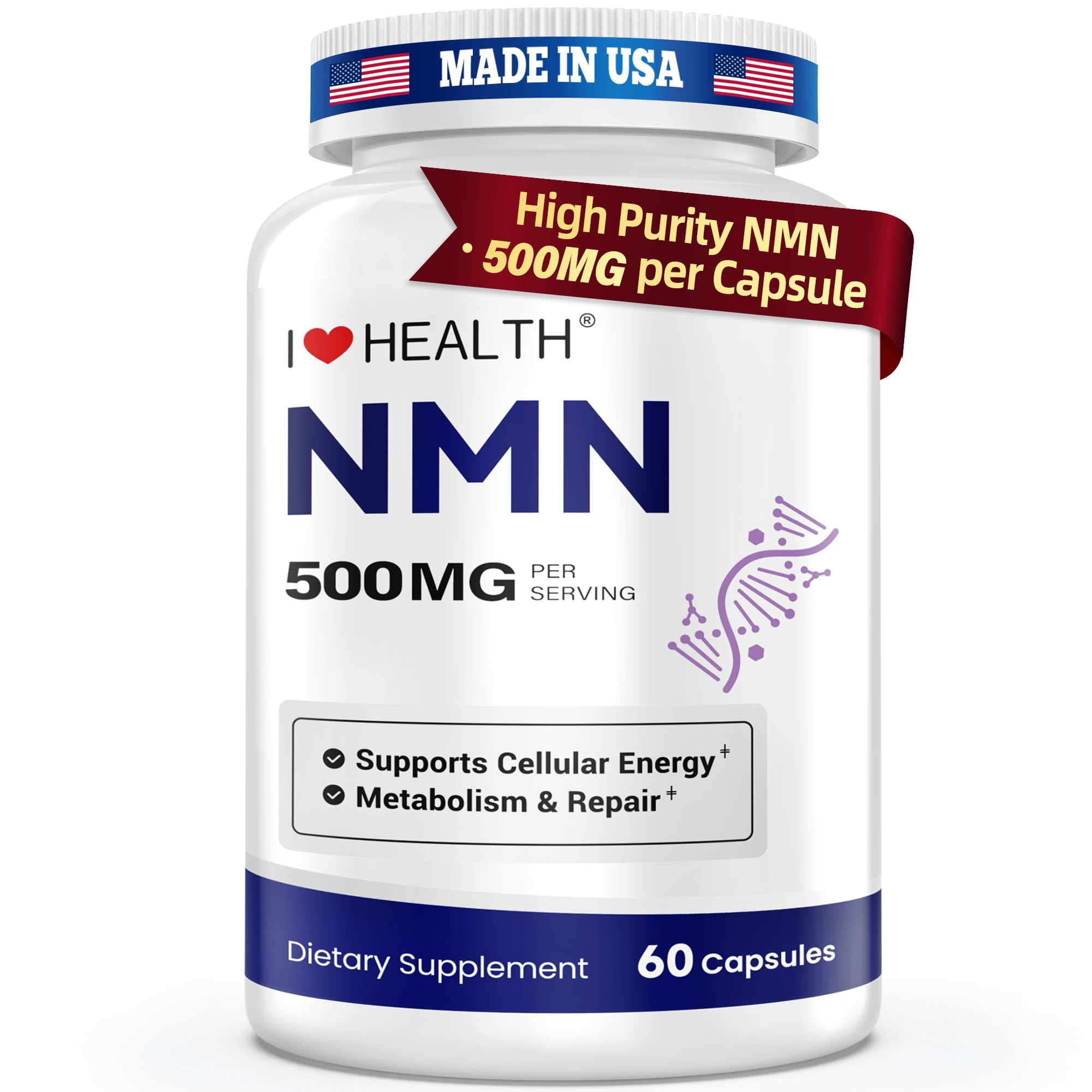 Amazon.com: NMN 500MG Per Capsule – High Purity 99.9% NMN, NAD+