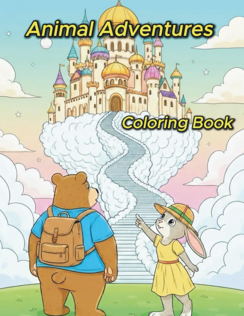 Animal Adventures Coloring Book: Whimsical Scenes for Stress Relief for Adults and Kids