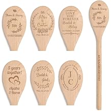 Custom Spoon 5 Year Anniversary Wood Gifts For Him Her With Date Name, Personalized Wooden Spoon Gift For Wife Husband Men Couples wedding, Handmade Engraved 11.82.2 In