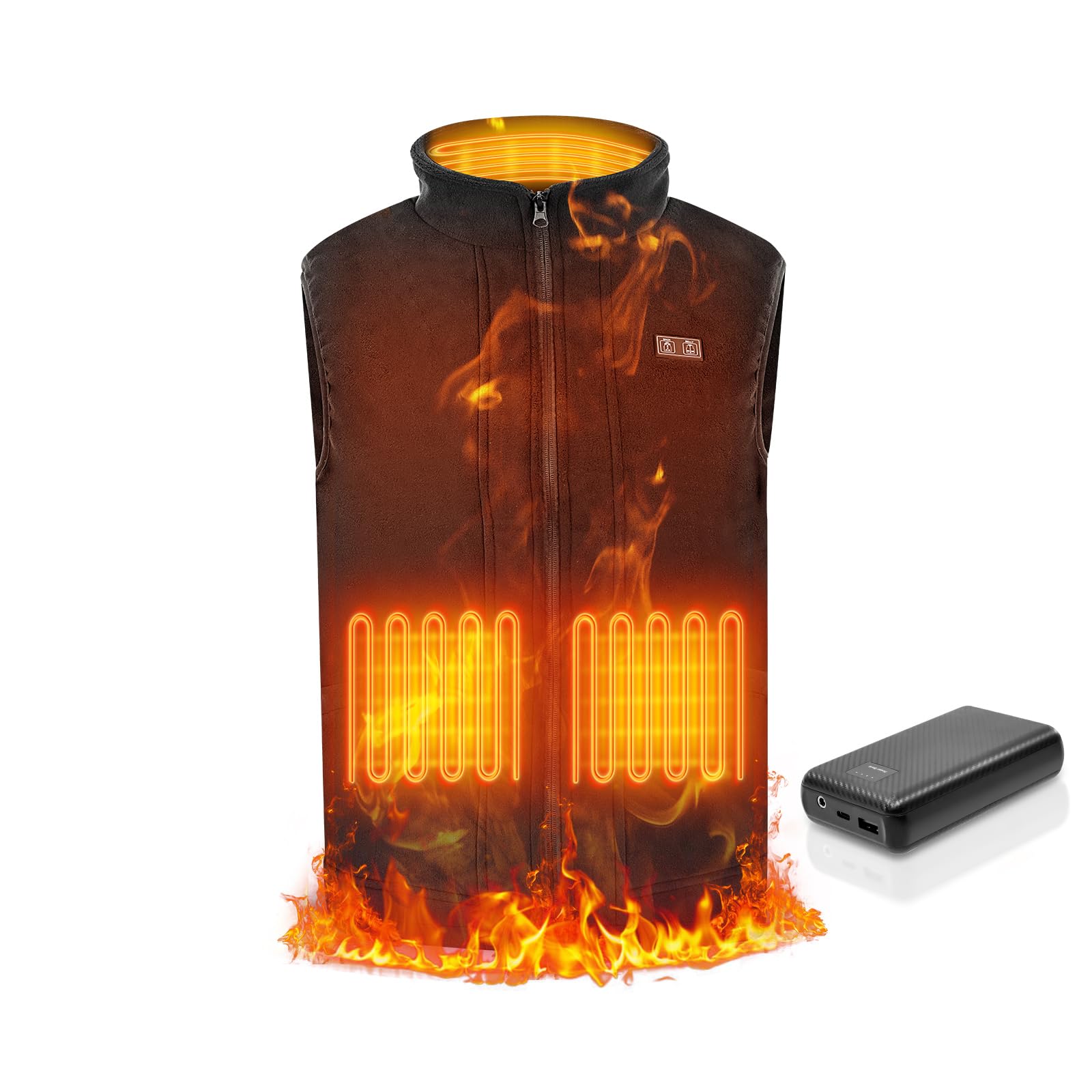 Tiazhan Chaleco Calefactable, con Batería(16000 Mah)/3 Temperaturas Ajustables, Ligero, Inteligente y Recargable, Chalecos Calefactables, para Hombres y Mujeres, Esquí Al Aire Libre, Camping