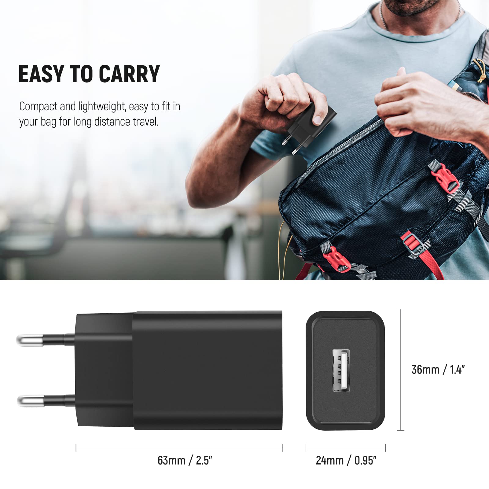 NEEWER 10W 5V 2A Cargador Adaptador Corriente USB para Luces NEEWER, Enchufe de Pared USB A del Cargador de Batería para NEEWER Z1-C, Z1-S, Z1-N Flash Speedlite Redondo, SL90 RGB LED Video Luz, etc.