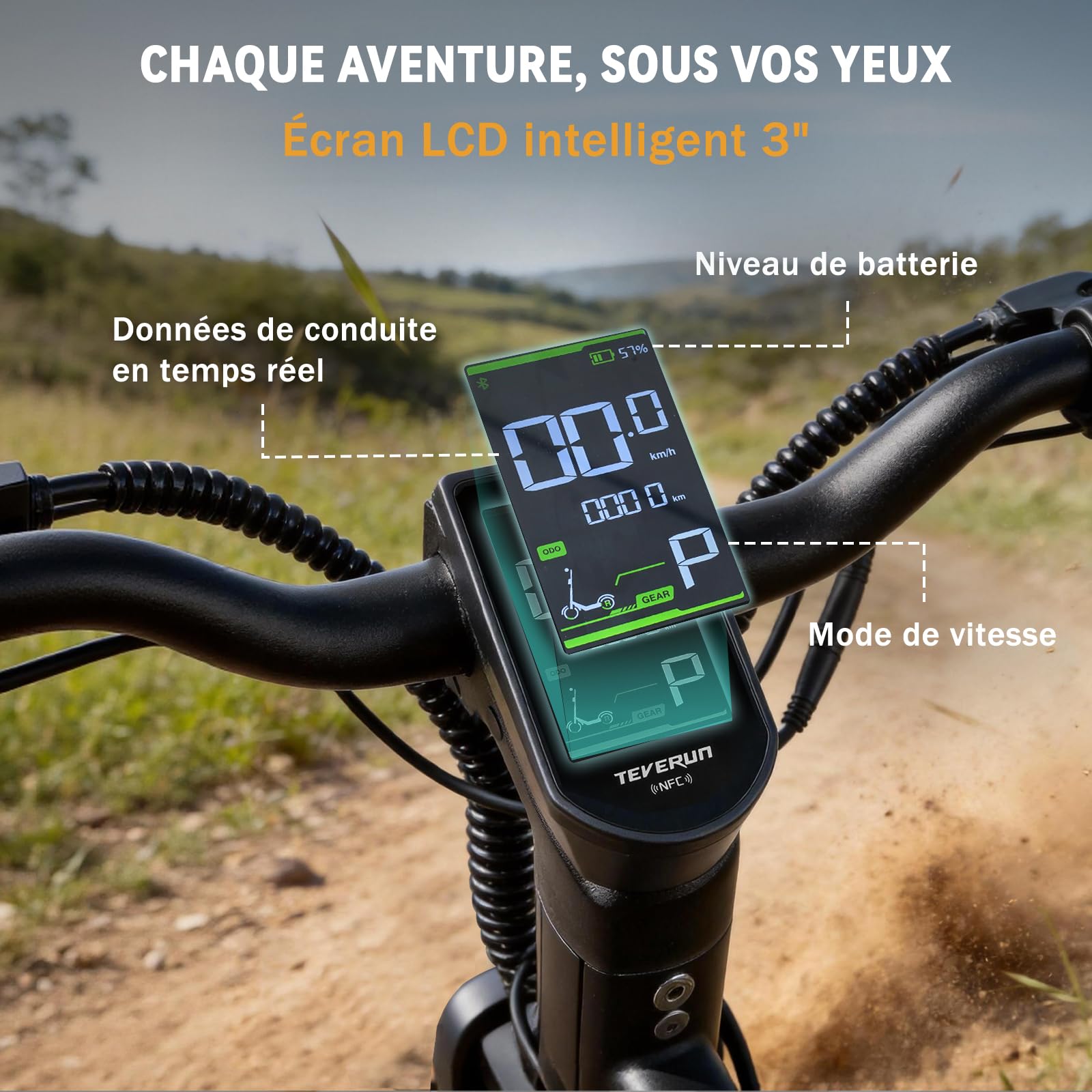 Teverun Space Lite Trottinette Électrique Adulte, 25km/h Max., Double Moteur de 500W, Double Suspension, Pneus Tubeless de 10", IPX6, Autonomie 60km, Trottinette Électrique avec Application