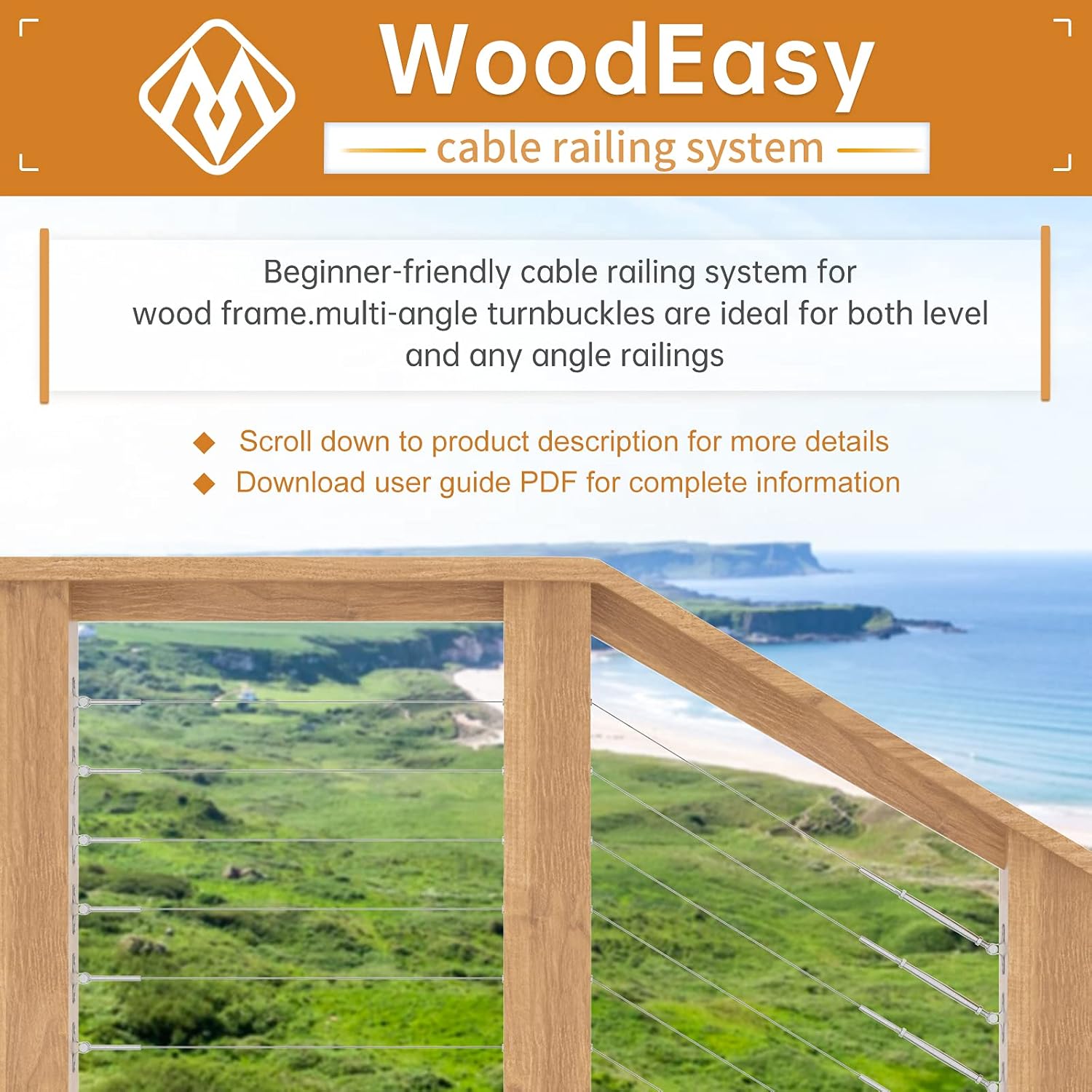 Promo 40% OFF Muzata 20Set Cable Railing Kit 1/8 Swage Toggle Turnbuckle Hardware T316 Stainless Steel for Wood Post WoodEasy System Angle 180°Adjustable Stairs Deck 20 Cable Lines CK07 NN1,CA4 CA5 Limited Stock Muzata 20Set Cable Railing Kit 1/8 Swage Toggle Turnbuckle Hardware T316 Stainless Steel for Wood Post WoodEasy System Angle 180°Adjustable Stairs Deck 20 Cable Lines CK07 NN1,CA4 CA5