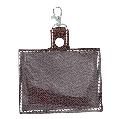 Patterned Vaccine Card Holder Keychain with Clip Football