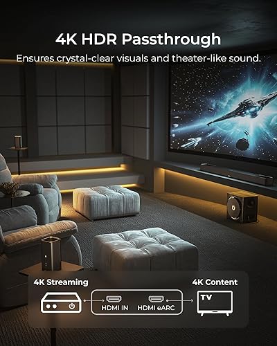Miniatura 6 de ULTIMEA Skywave X50 - Sistema de sonido envolvente inalámbrico de 5.1.4 canales para TV, barra de sonido profesional de 760 W con Dolby Atmos, 2