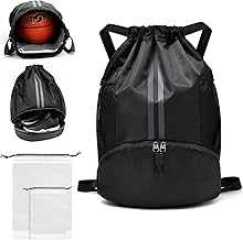 Rucksack Schwarz Set inklusive Schuhbeutel Schwimmrucksack Kinder mit Nass Trockenfach Verstellbarer Kordelzugverschluss Sportbeutel Junge Ideal für Jungen Mädchen Fitness Reisen Und Schwimmen