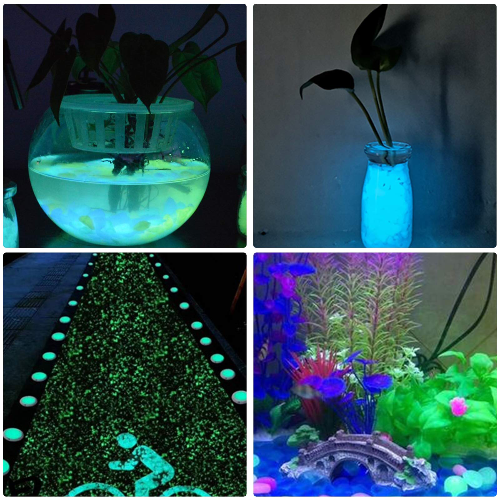 Herefun Pietre Luminosi, 300g Pietra Luminosa Giardino, Ciottoli Luminosi Fluorescente, Ciottoli Fluorescenti Incandescente Blu Decorazione per Acquario, Vialetto, Decorazioni all'Aria Aperta (Blu)