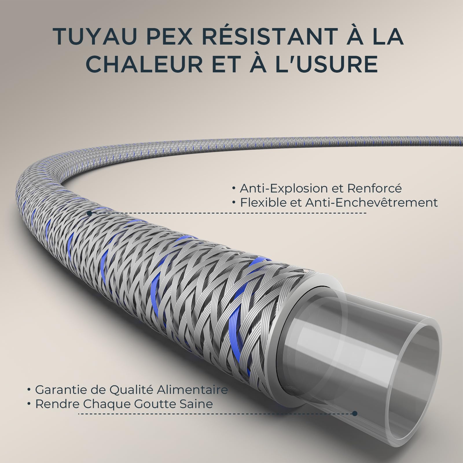 FORIOUS Robinet Cuisine Chrome Poli, Mitigeur Cuisine avec Douchette Acier Inoxydable, Monocommande, Monolevier Pivotant À 360° pour 1 Trou