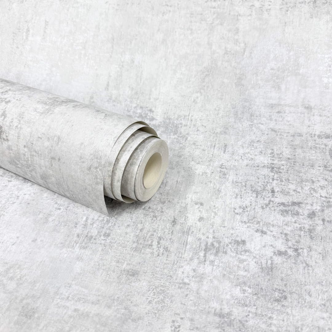 World of Wallpaper Industrial Themed Concrete Effect Textured Style Minimalist Design Wallpaper for Bedrooms, Hallways, Living Rooms, Modern Interior Grey/Silver AF0027