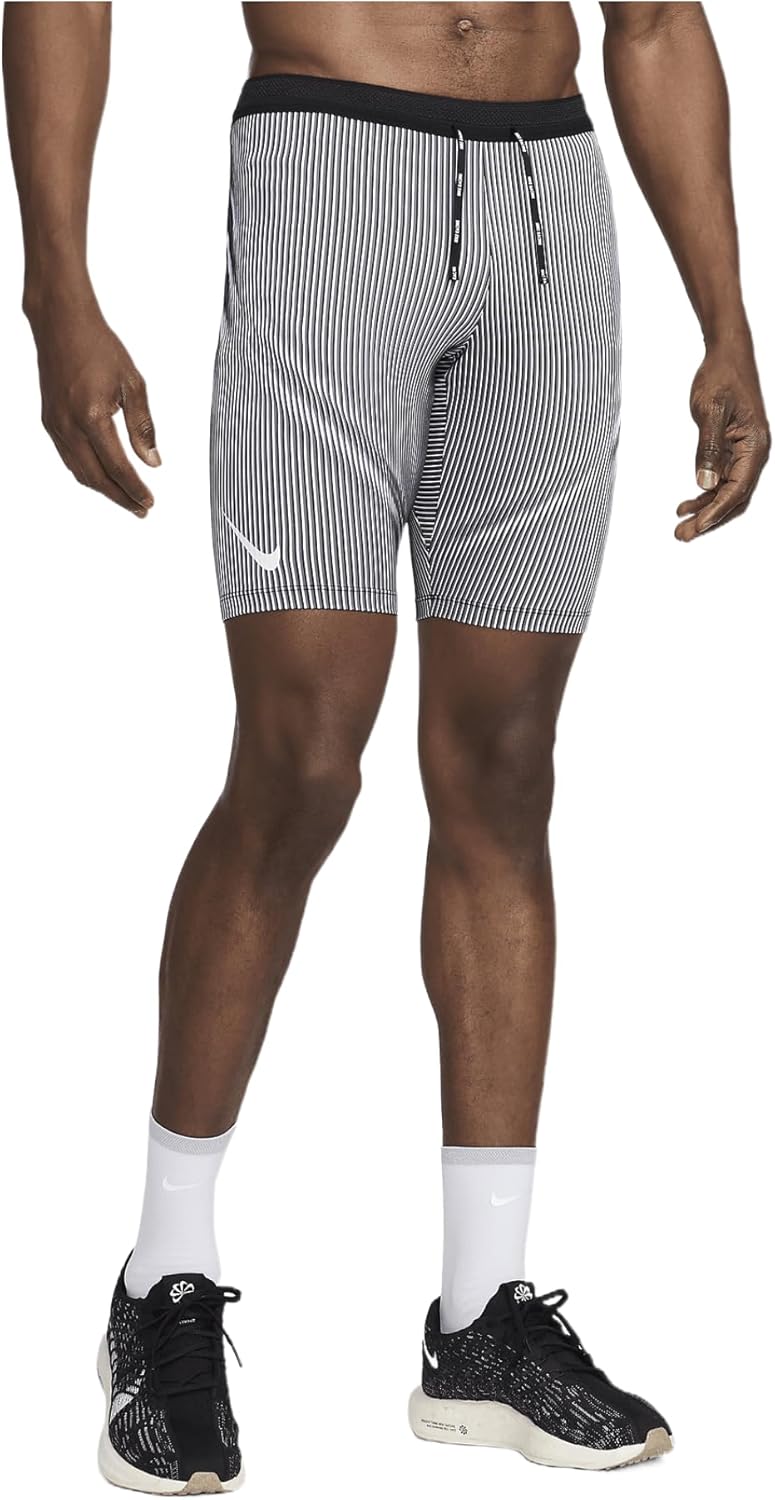 Nike AeroSwift Men's Dri-FIT ADV Running 1/2-Length Tights (Black/Iron Grey/White/Summit White) Size Large