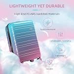 LARVENDER Luggage Sets 3 Piece, 20 Inch Carry on Luggage 22x14x9 Airline Approved Hardside PC+ABS Suitcase Set with Spinner Wheels TSA Lock, Lightweight Suitcase for Women, Cotton Candy