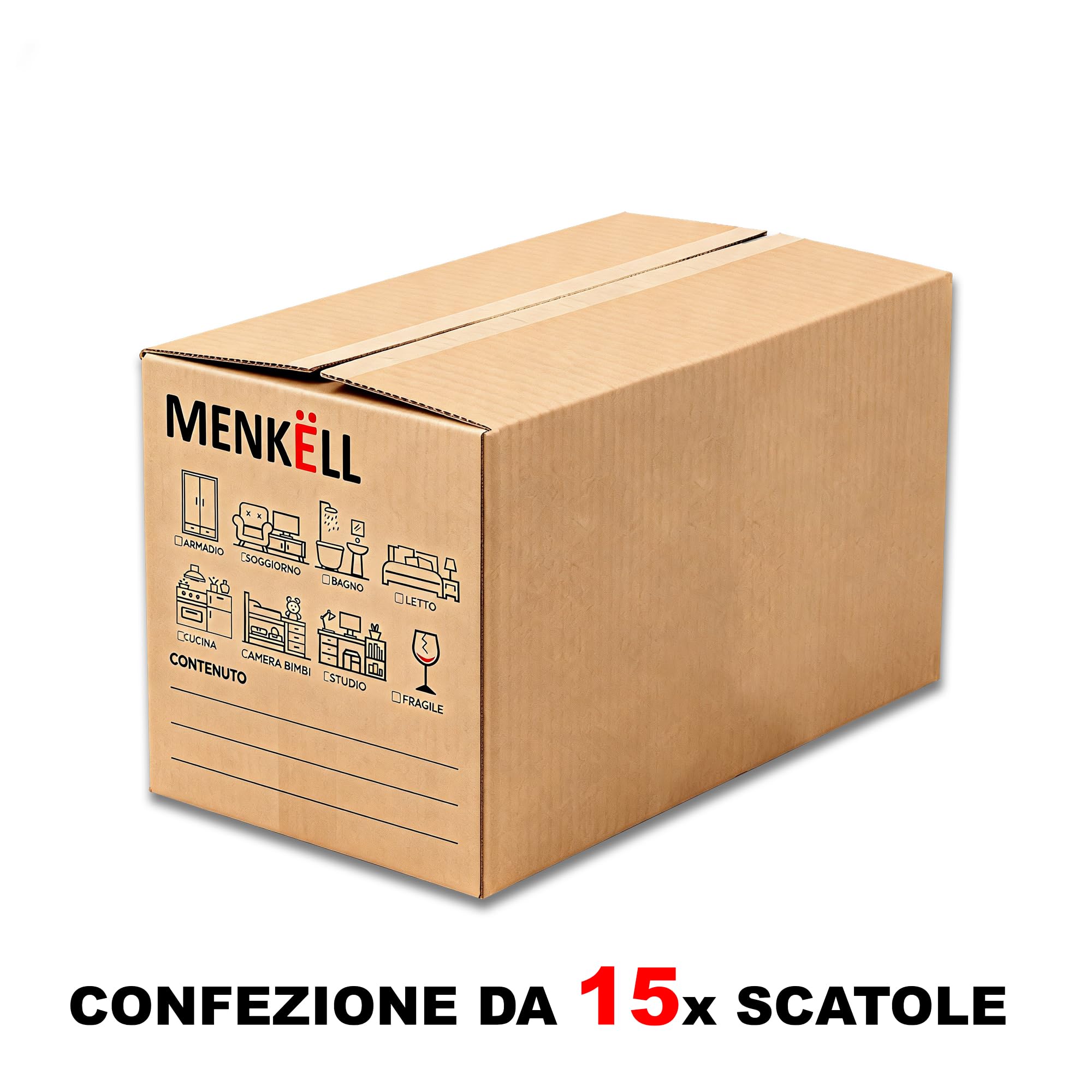 Scatoloni per Trasloco 60x40x40 cm 15 Pezzi Cartone Doppia Onda per Oggetti Fragili Spedizioni Imballaggi Trasporti 20kg