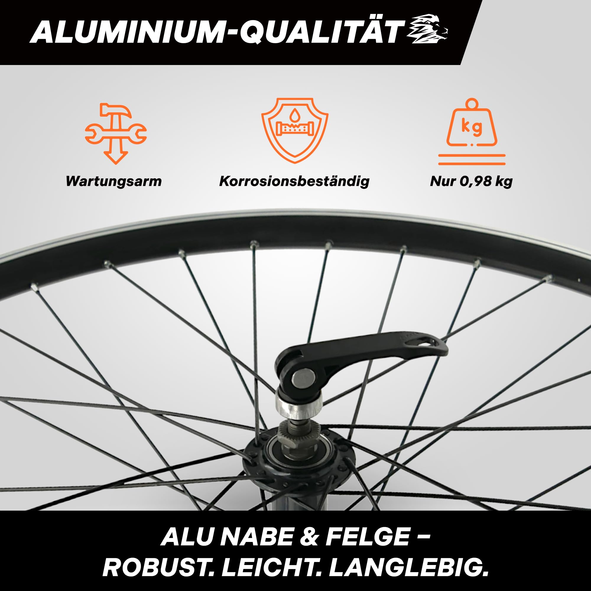 LOEVELOSI Fahrrad Vorderrad 26 Zoll MTB V-Brake Schwarz – Laufrad VR 100mm Schnellspanner 10mm Gabelaufnahme 18mm Felgenbreite 21mm Felgentiefe – Mountainbike Front Wheel