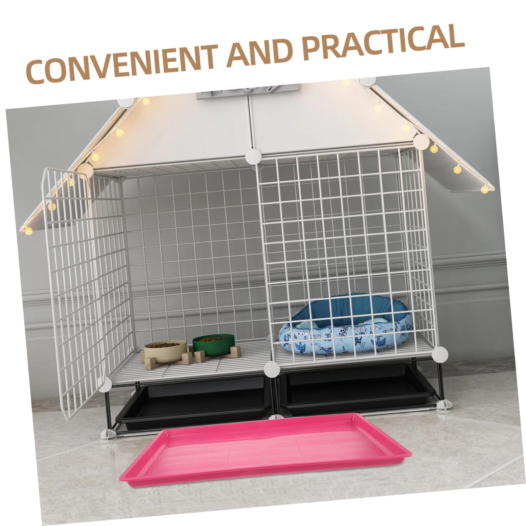 Vassoio di Ricambio per Gabbia Cani e Conigli in Plastica Riutilizzabile Leggero e Facile da Pulire Resistente Macchie e Odori Vaschetta Orinatoio per Interno e Giardino Dimensioni