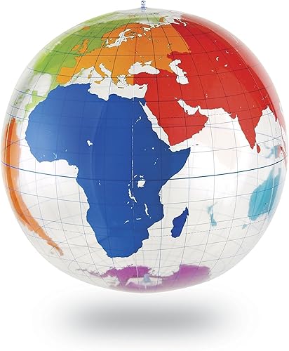 Learning Resources Globo de etiquetado inflable: suministros de clase de geografía para niños, tierra inflable, suministros de ciencia para el aula