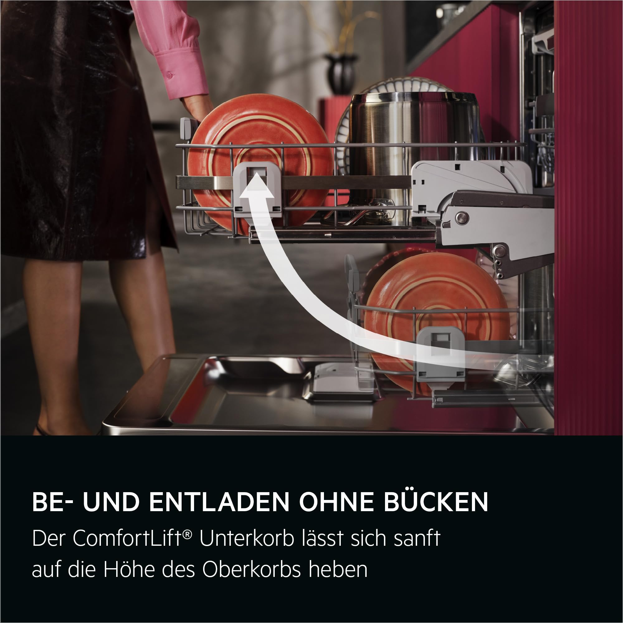 Vollintegrierter AEG 8000 Geschirrspüler, 60cm, smarte WiFi Spülmaschine, vielseitige Körbe & sichere Glasreinigung, ComfortLift Hebefunktion, 40 dB, LightOnFloor, nur 8,4L Wasserverbrauch, GI8200B4SC