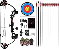 Pandarus Youth Compound Bow for Beginners - Right Handed, Adjustable 19-28" Draw Length, 15-29lbs Weight, 260 FPS