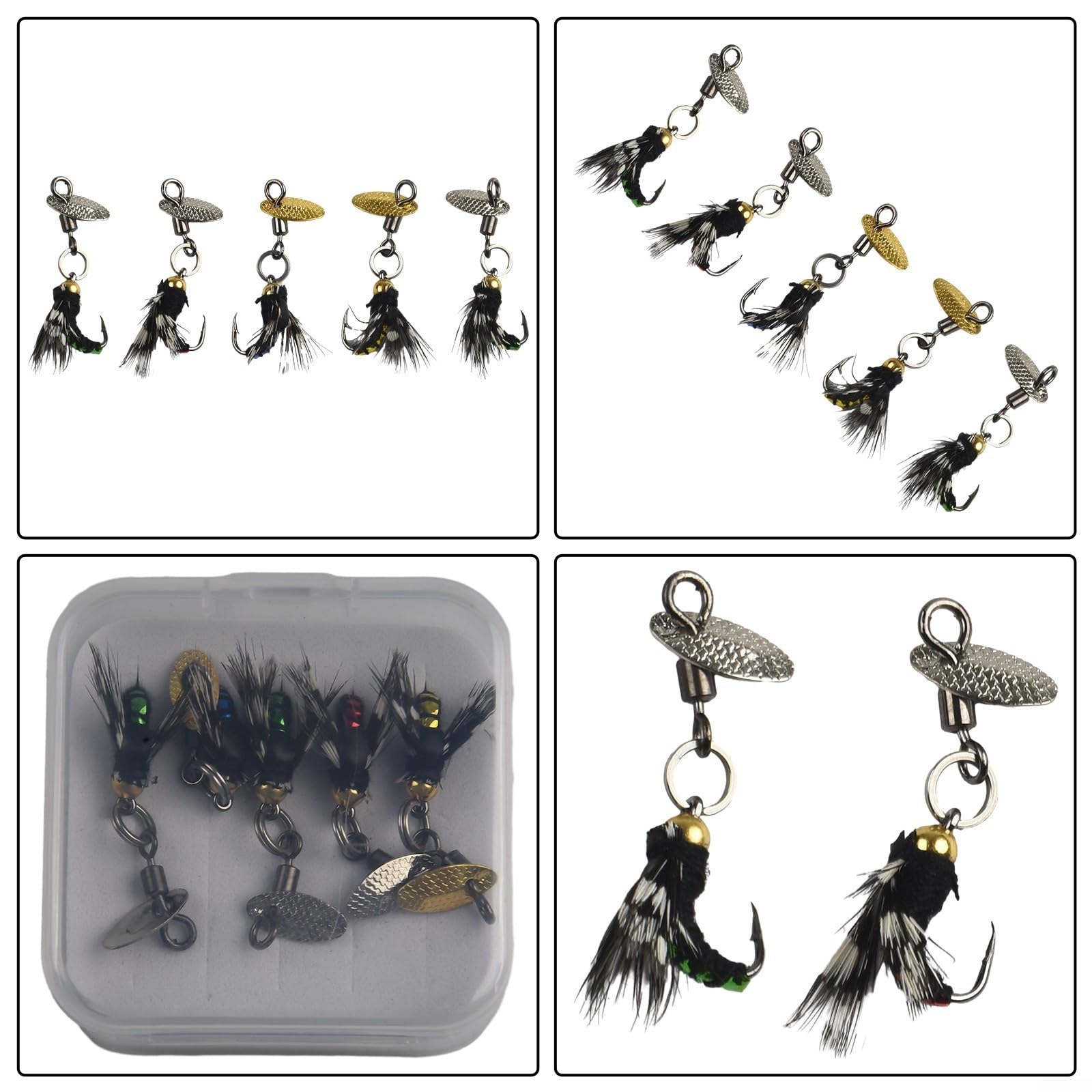 Kit de leurres de pêche à la mouche, kit de pêche à la mouche, leurres de pêche à la mouche, leurres de pêche à la mouche faits à la main pour bar, truite, saumon