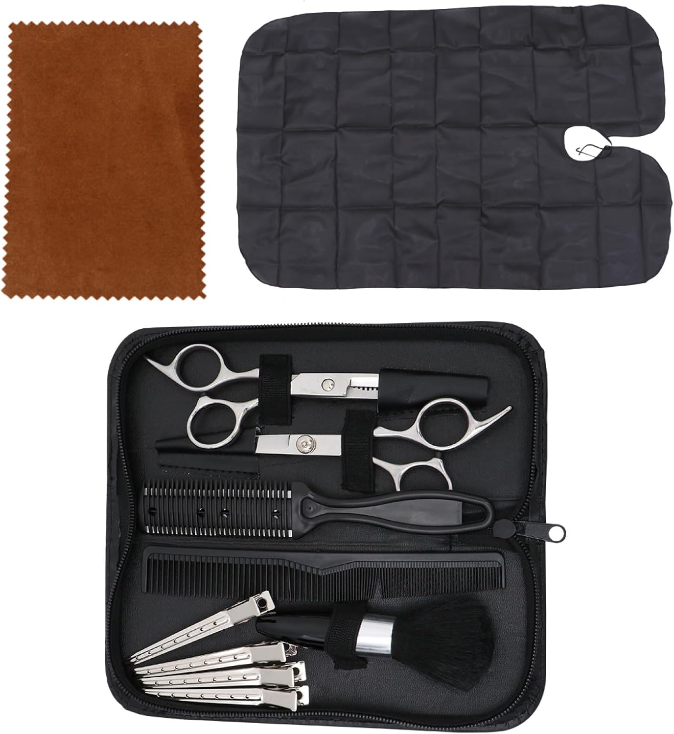 Professional Hair Cutting Scissors Set 7pcs Thinning Comb and Clips for Men and Women Hairdressing Tools for Salon and Home Use