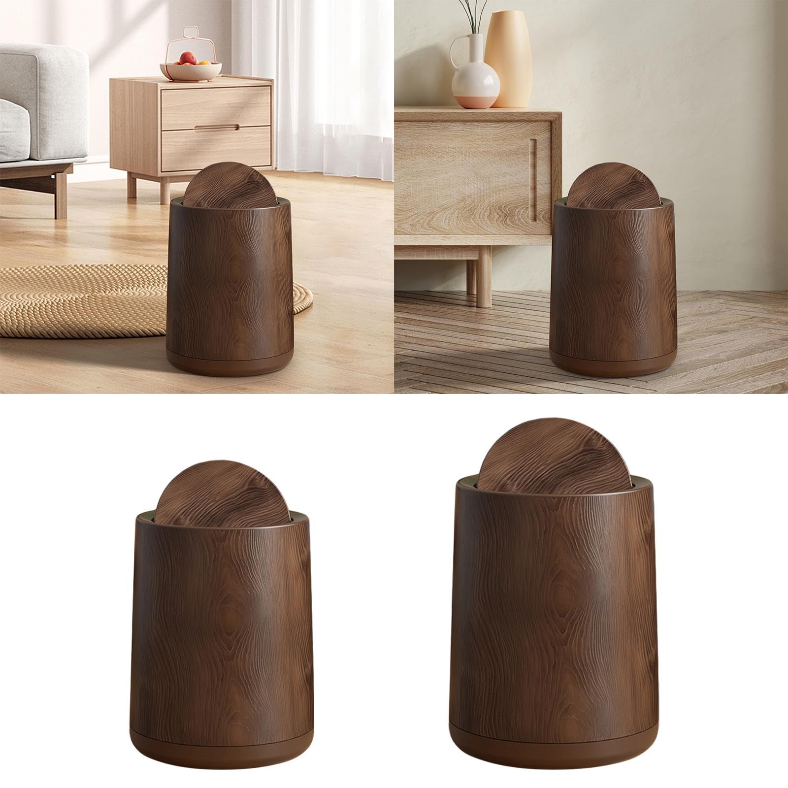 CLUB BOLLYWOOD® Bathroom Trash Can Round with Swing Lid Removable Inner for Dorm Room Office 200mmx254mm|Home & Garden | Household Supplies & Cleaning | Trash Cans & Wastebaskets|1 Piece Trash Can 3